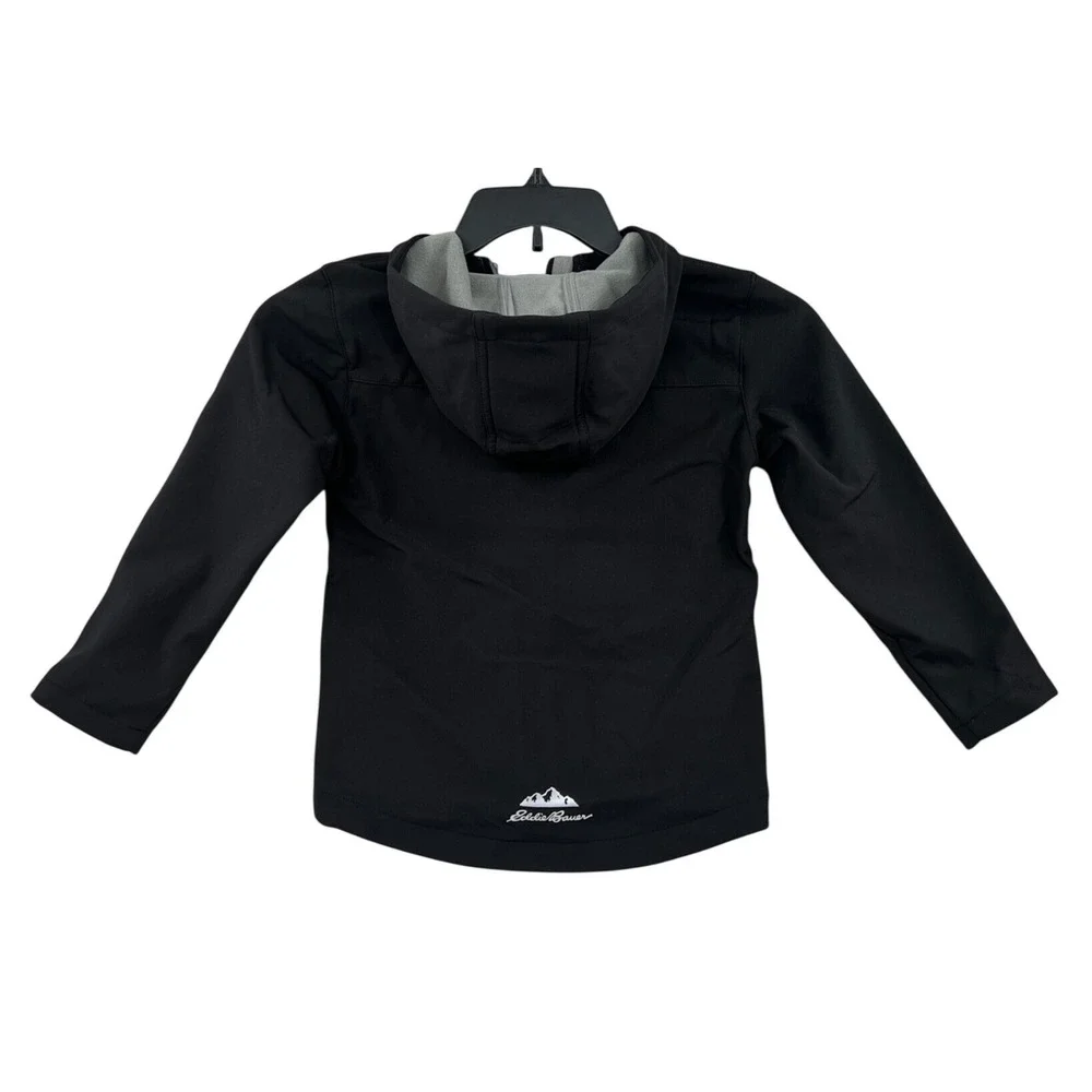 Eddie Bauer Windfoil Hoodie Size Youth XS Black Softshell Fleece Lined Gorpcore